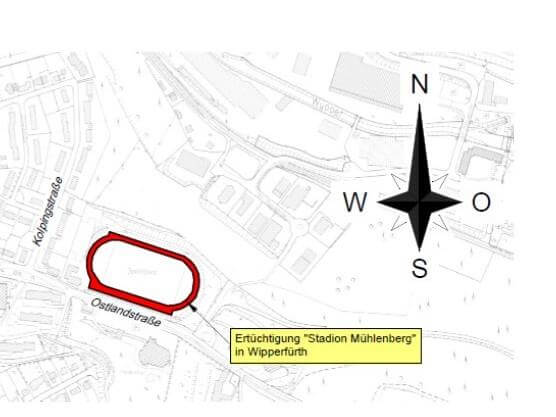 Blick auf das modernisierte Stadion Mühlenberg mit neuen Sitzplätzen und verbesserten Einrichtungen.